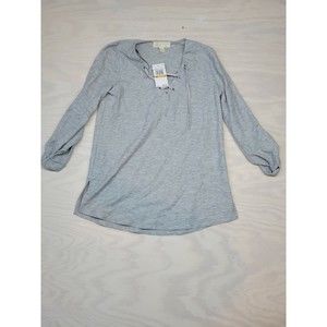 New Michael Michael Kors Women's SZ S V-Neck Long Sleeve Sweater Roll Tab Sleeve